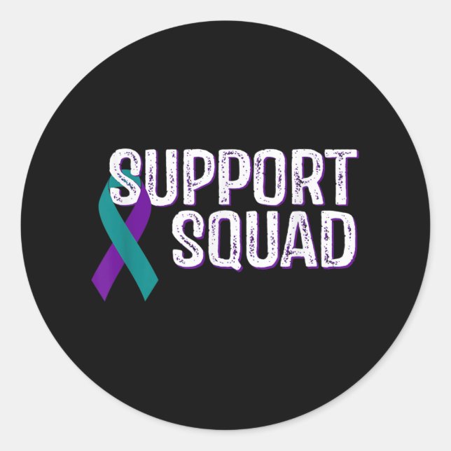 Sticker Rond Ruban de sensibilisation à la prévention du suicid (Devant)
