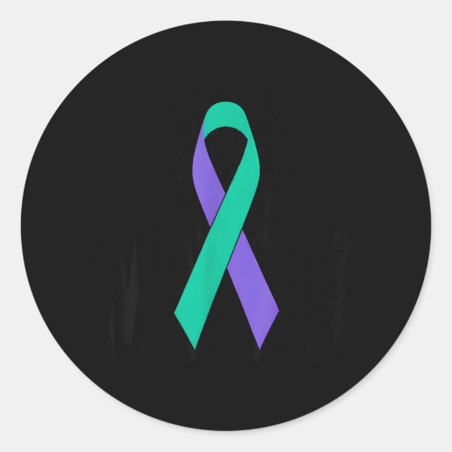 Sticker Rond Ruban de sensibilisation à la prévention Soutien (Devant)