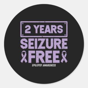 Sticker Rond Ruban de sensibilisation à l'épilepsie 2 ans sans