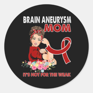 Sticker Rond Ruban de sensibilisation à l'neurysme cérébral fém