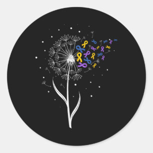 Sticker Rond Ruban de sensibilisation au cancer de la vessie &a