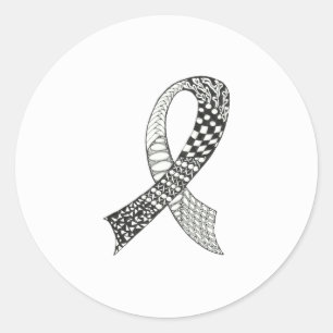Sticker Rond Ruban de sensibilisation au cancer de n'importe qu