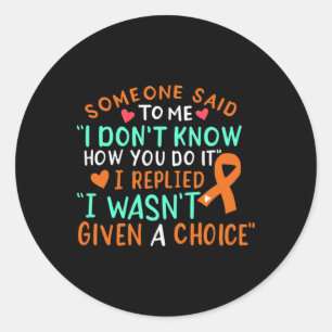 Sticker Rond Ruban de sensibilisation au cancer du sang orange