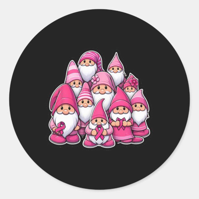 Sticker Rond Ruban de sensibilisation au cancer du sein Femmes  (Devant)