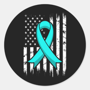 Sticker Rond Ruban De Sensibilisation Au Stress Ptsd Avec Drape