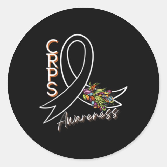 Sticker Rond Ruban De Sensibilisation Aux Crps - Conception Ava (Devant)