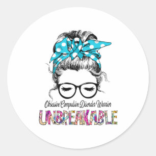 Sticker Rond Ruban de sensibilisation aux troubles obsessionnel