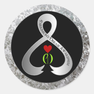 Sticker Rond Ruban de sensibilisation de Parkinson