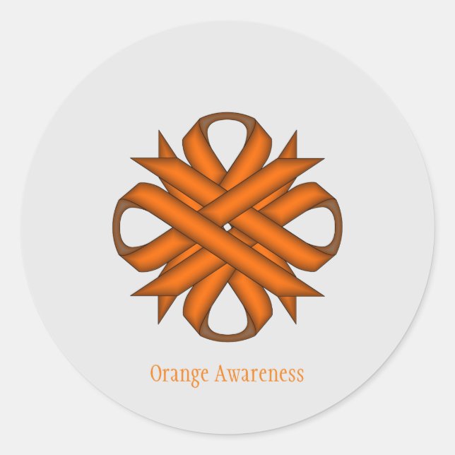 Sticker Rond Ruban de trèfle orange par Kenneth Yoncich (Devant)