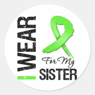 Sticker Rond Ruban de vert de chaux d'usage du lymphome I pour