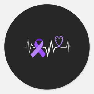 Sticker Rond Ruban d'épilepsie de battement de cœur Sensibilisa