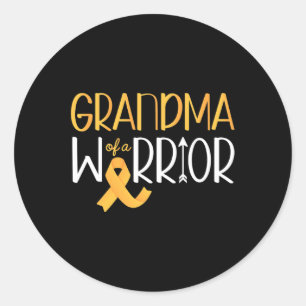Sticker Rond Ruban d'or et ruban jaune Cancer de l'enfance
