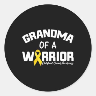 Sticker Rond Ruban d'or et ruban jaune Cancer de l'enfance