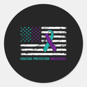 Sticker Rond Ruban du Mois de la sensibilisation à la préventio