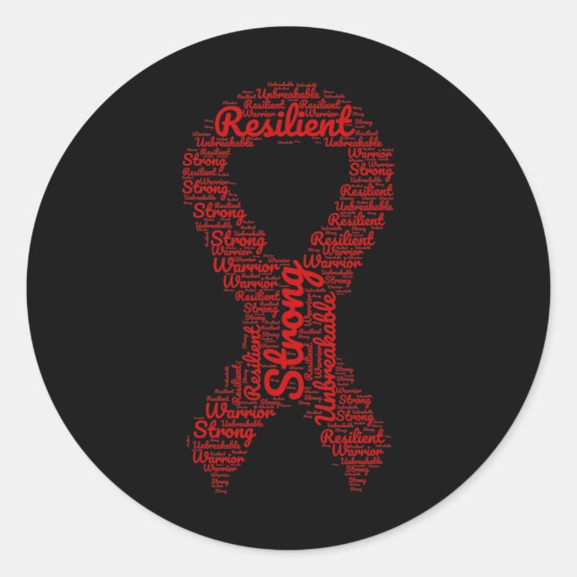 Sticker Rond Ruban du Mois de Sensibilisation à l'Anévrisme Cér (Devant)