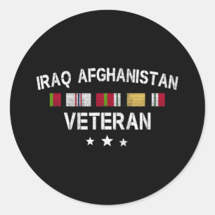Sticker Rond Ruban du service de la fierté vétéran de l'Afghani