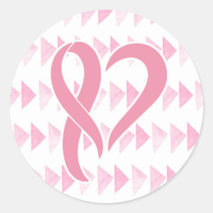 Sticker Rond Ruban en forme de ruban rose
