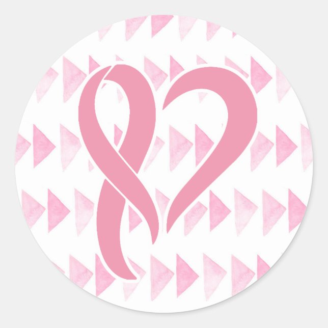 Sticker Rond Ruban en forme de ruban rose (Devant)