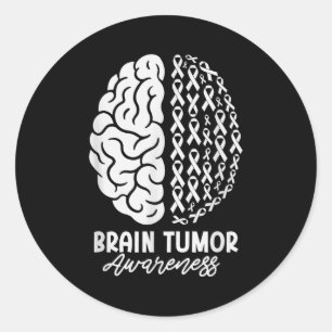Sticker Rond Ruban gris Mois de la sensibilisation aux tumeurs