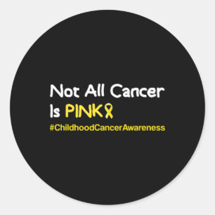 Sticker Rond Ruban jaune Cancer de l'enfance pour les jeunes en