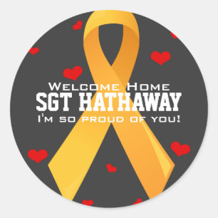 Sticker Rond Ruban jaune : foncé