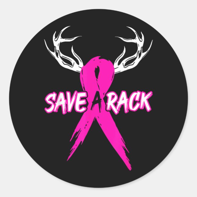 Sticker Rond Ruban nk Save A Rack Deer de sensibilisation au ca (Devant)