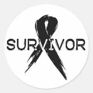 Sticker Rond Ruban noir - Survivant