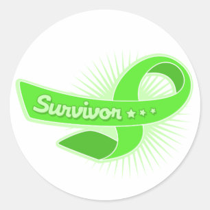 Sticker Rond Ruban non Hodgkins Lymphoma Survivante