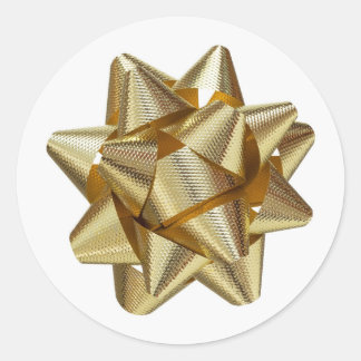 Sticker Rond Ruban Or/Bow