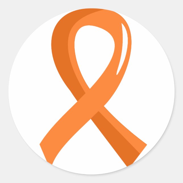 Sticker Rond Ruban orange Leukemia 3 (Devant)