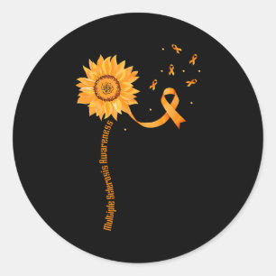 Sticker Rond Ruban orange sensibilisation à la sclérose en plaq