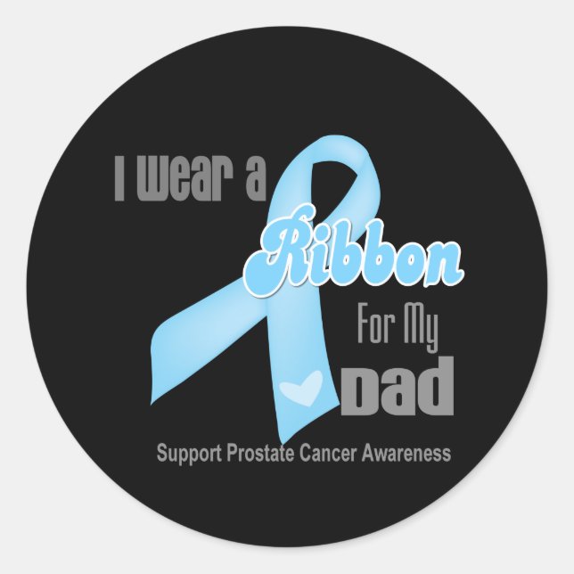 Sticker Rond Ruban Pour Mon Père - Cancer De La Prostate (Devant)