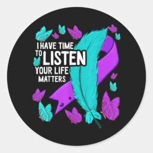 Sticker Rond Ruban Prévention du suicide - Sensibilisation à la