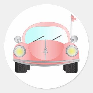 Sticker Rond Ruban rose
