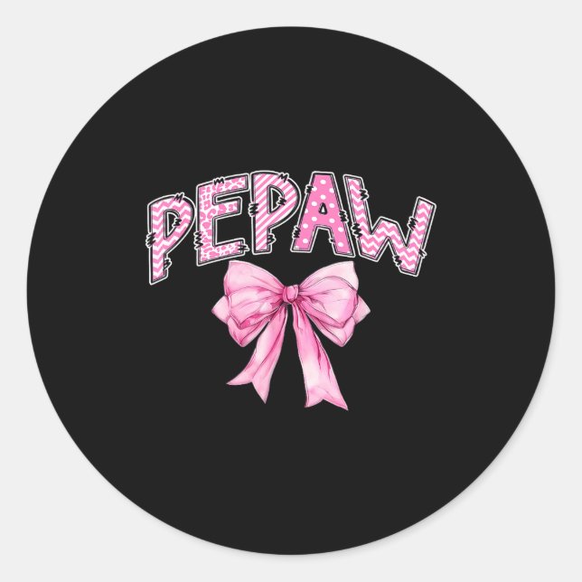 Sticker Rond Ruban rose coquette correspondant fille d'annivers (Devant)