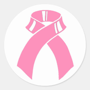 Sticker Rond Ruban rose de sensibilisation au cancer du sein