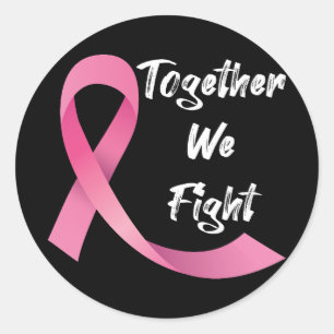 Sticker Rond Ruban Rose Femmes Sensibilisation au Cancer du Sei