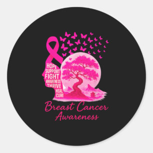 Sticker Rond Ruban rose Sakura Bonsai Tree Mont Fuji Japonais