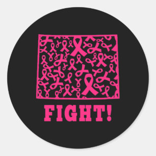 Sticker Rond Ruban rose Wyoming Comment État Cancer du sein Lut
