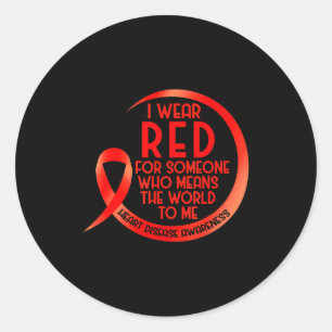 Sticker Rond Ruban rouge de sensibilisation aux maladies cardia