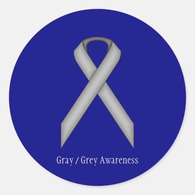 Sticker Rond Ruban standard gris par Kenneth Yoncich (Devant)