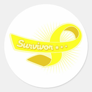 Sticker Rond Ruban survivant du cancer du sarcome