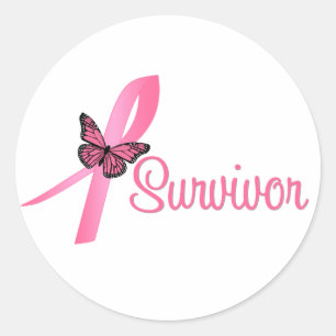 Sticker Rond Ruban survivant du cancer du sein