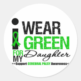 Sticker Rond Ruban vert d'usage de l'infirmité motrice