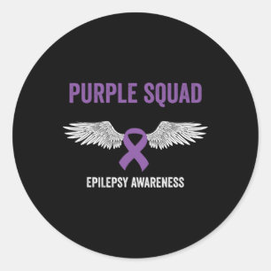 Sticker Rond Ruban Violet de Sensibilisation à l'Épilepsie - Se