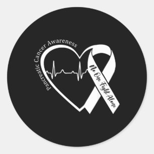 Sticker Rond Ruban Violet en forme de Cœur pour la Sensibilisat