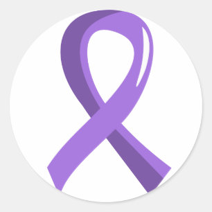 Sticker Rond Ruban Violet Lymphoma de Hodgkin 3