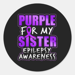 Sticker Rond Ruban Violet Pour Ma Soeur Pour La Sensibilisation
