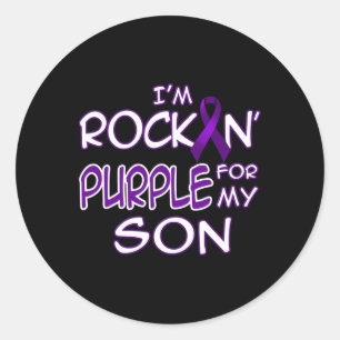 Sticker Rond Ruban Violet Rockin' de Sensibilisation à l'Épilep