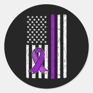 Sticker Rond Ruban Violet. Sensibilisation aux surdoses 5
